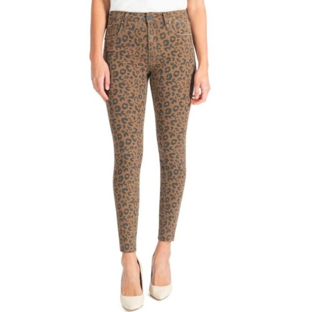 Kut From The Kloth Donna Leopard Print High Rise Stretchy Skinny Ankle Jeans 8P